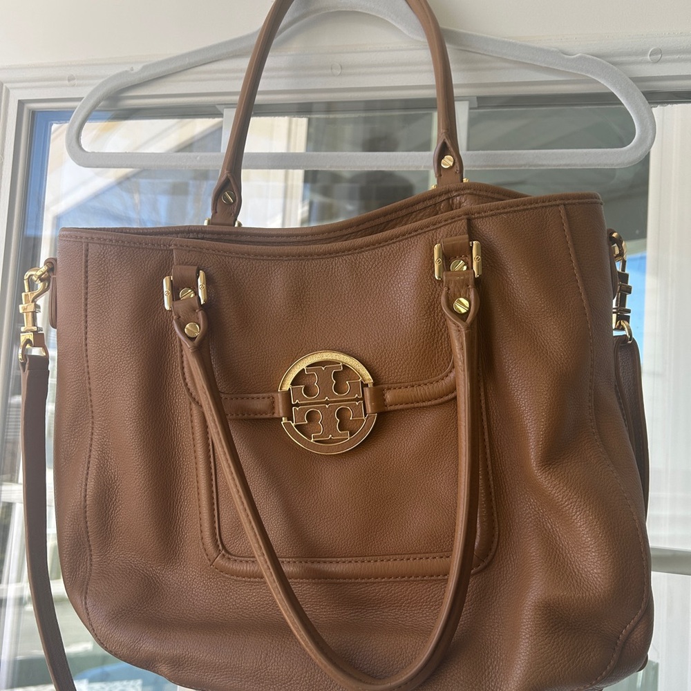 Tory Burch Brown Shoulder Bag with Gold Hardware